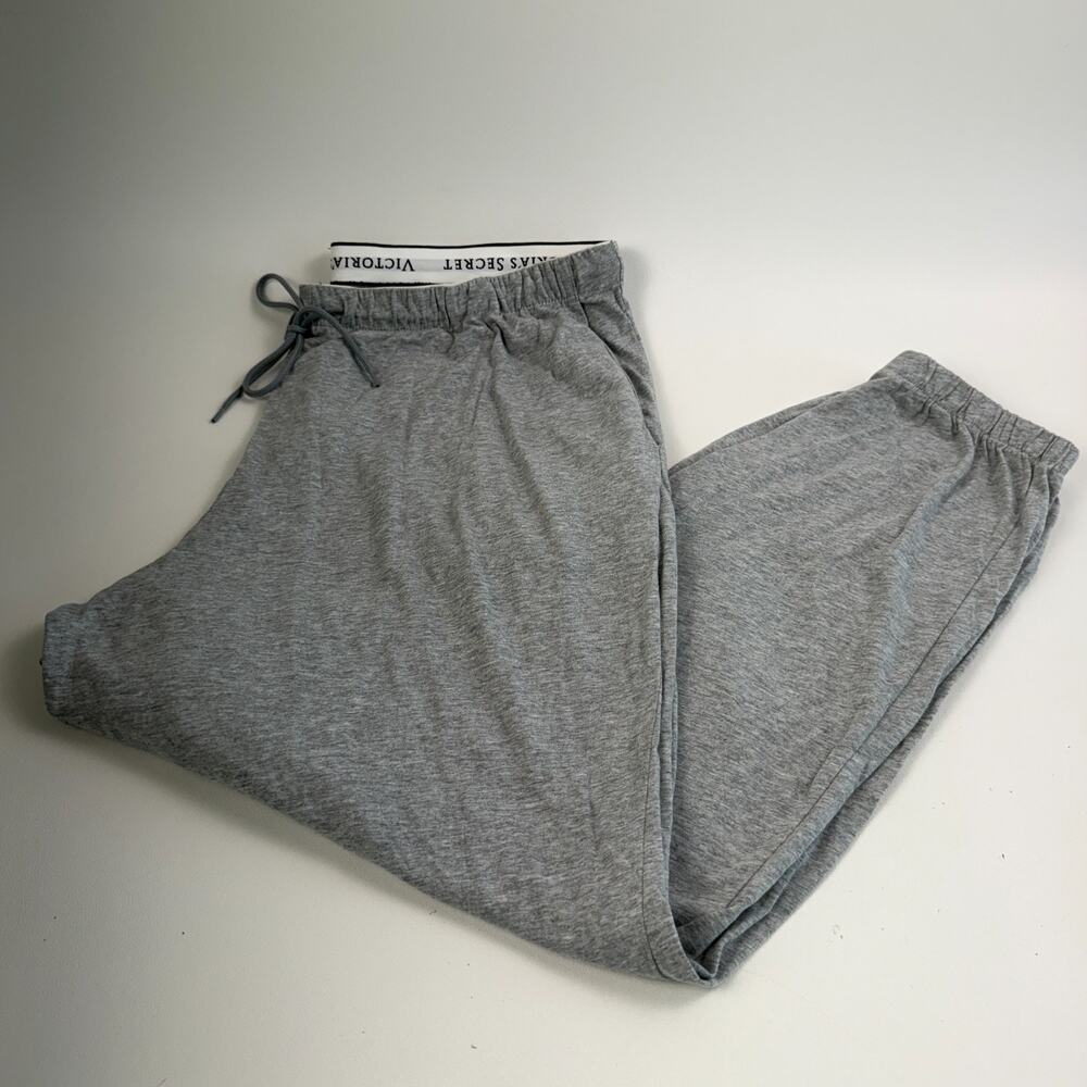 Victoria's Secret Cotton Lounge Drawstring PJ Pants w/Pockets Gray Size XL NWT